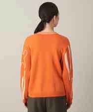 RSFED02430 TRUNK HIROKO KOSHINO(ヒロココシノ) ロゴデザインインターシャニットプルオーバー/洗える オレンジ