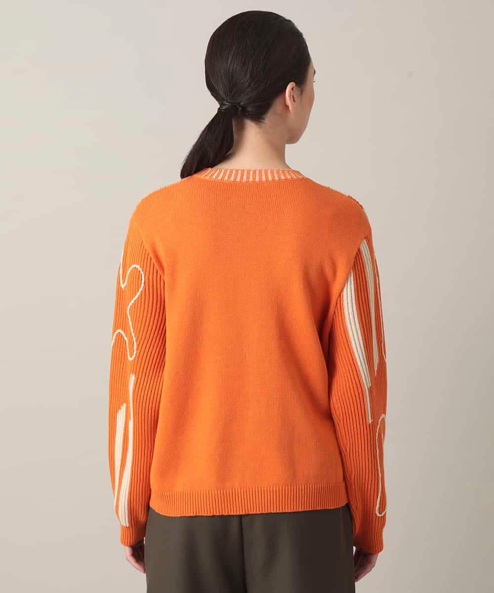 RSFED02430 TRUNK HIROKO KOSHINO(ヒロココシノ) ロゴデザインインターシャニットプルオーバー/洗える オレンジ