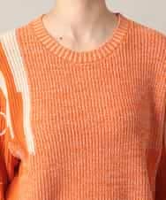 RSFED02430 TRUNK HIROKO KOSHINO(ヒロココシノ) ロゴデザインインターシャニットプルオーバー/洗える オレンジ