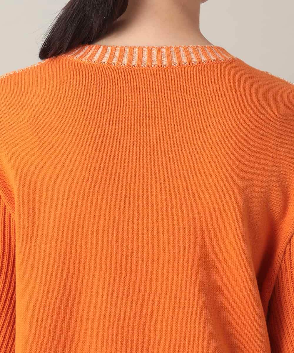 RSFED02430 TRUNK HIROKO KOSHINO(ヒロココシノ) ロゴデザインインターシャニットプルオーバー/洗える オレンジ