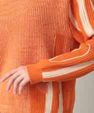 RSFED02430 TRUNK HIROKO KOSHINO(ヒロココシノ) ロゴデザインインターシャニットプルオーバー/洗える オレンジ