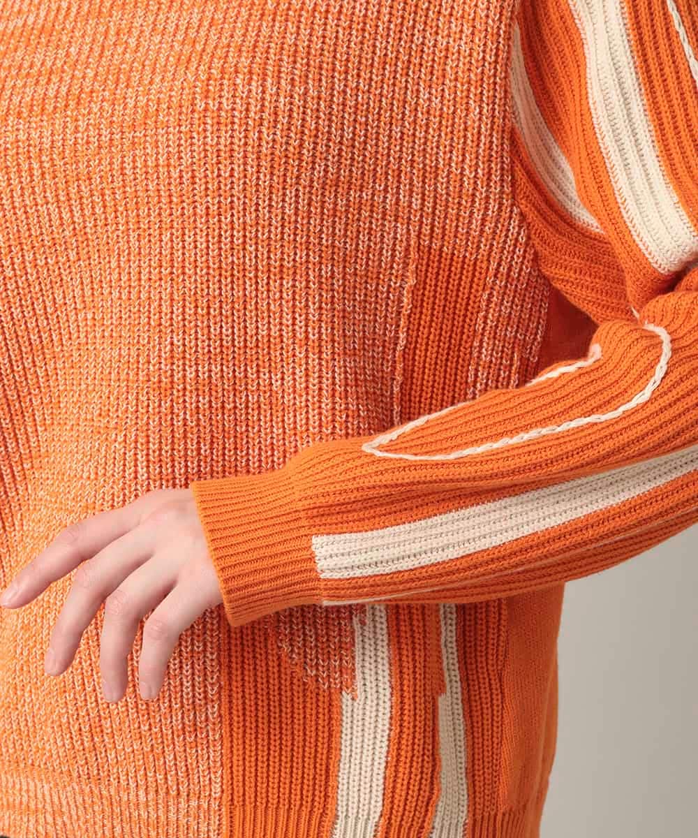 RSFED02430 TRUNK HIROKO KOSHINO(ヒロココシノ) ロゴデザインインターシャニットプルオーバー/洗える オレンジ