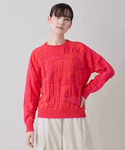 RSFEE21390 TRUNK HIROKO KOSHINO カノコジャカードデザインニットプルオーバー/日本製