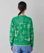 RSFEE21390 TRUNK HIROKO KOSHINO(ヒロココシノ) カノコジャカードデザインニットプルオーバー/日本製 グリーン