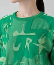 RSFEE21390 TRUNK HIROKO KOSHINO(ヒロココシノ) カノコジャカードデザインニットプルオーバー/日本製 グリーン