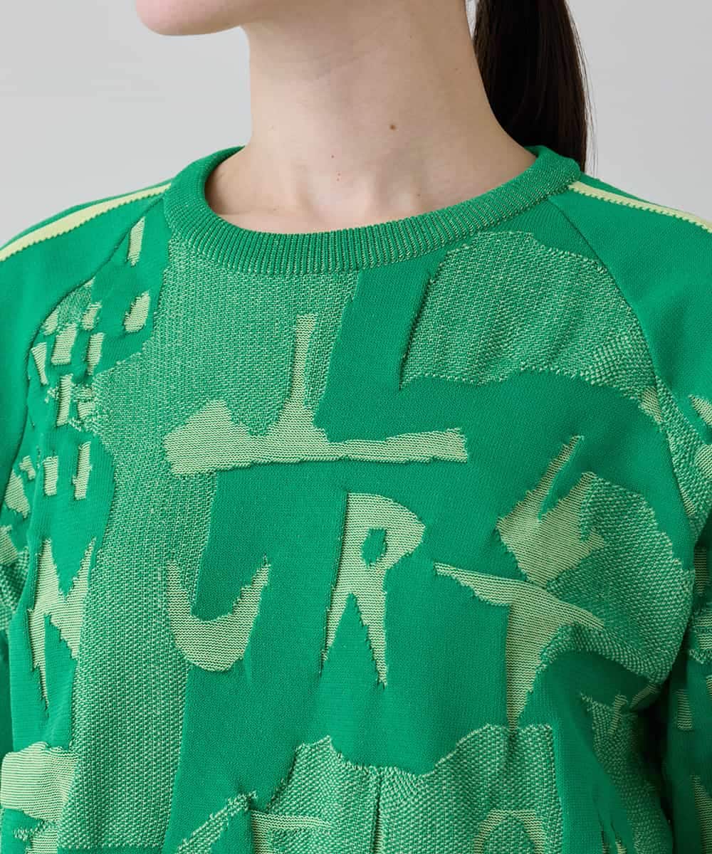 RSFEE21390 TRUNK HIROKO KOSHINO(ヒロココシノ) カノコジャカードデザインニットプルオーバー/日本製 グリーン