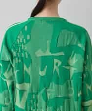 RSFEE21390 TRUNK HIROKO KOSHINO(ヒロココシノ) カノコジャカードデザインニットプルオーバー/日本製 グリーン