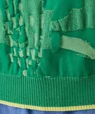 RSFEE21390 TRUNK HIROKO KOSHINO(ヒロココシノ) カノコジャカードデザインニットプルオーバー/日本製 グリーン