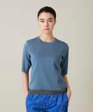 RSFFD08300 TRUNK HIROKO KOSHINO(ヒロココシノ) ソフトラメニットトップス ブルー