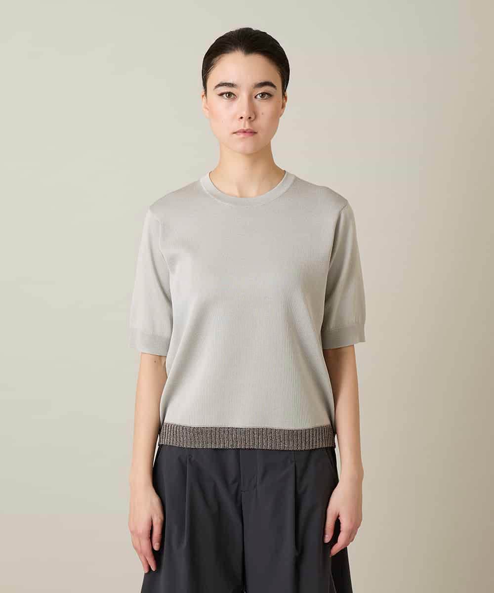 RSFFD08300 TRUNK HIROKO KOSHINO(ヒロココシノ) ソフトラメニットトップス グレージュ