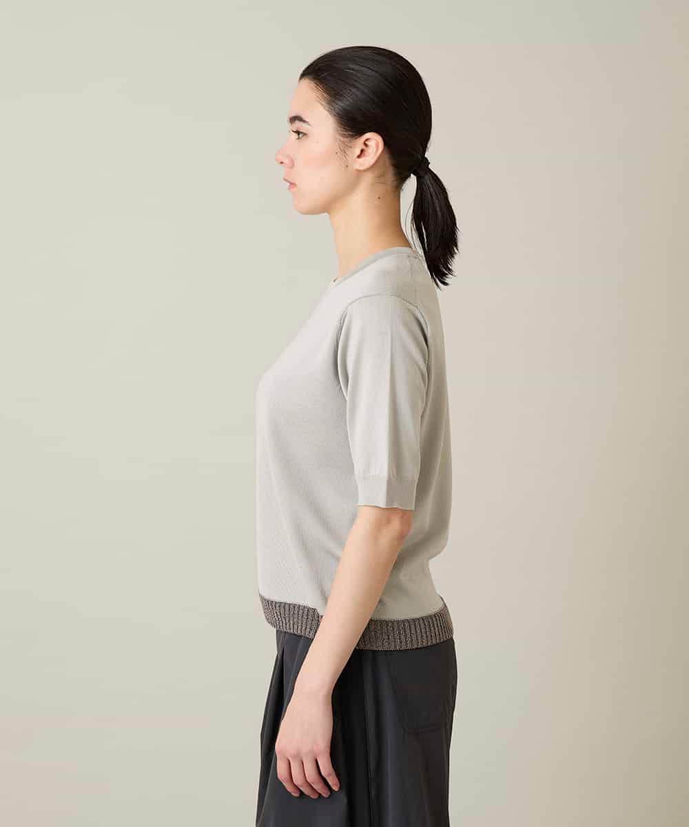 RSFFD08300 TRUNK HIROKO KOSHINO(ヒロココシノ) ソフトラメニットトップス グレージュ