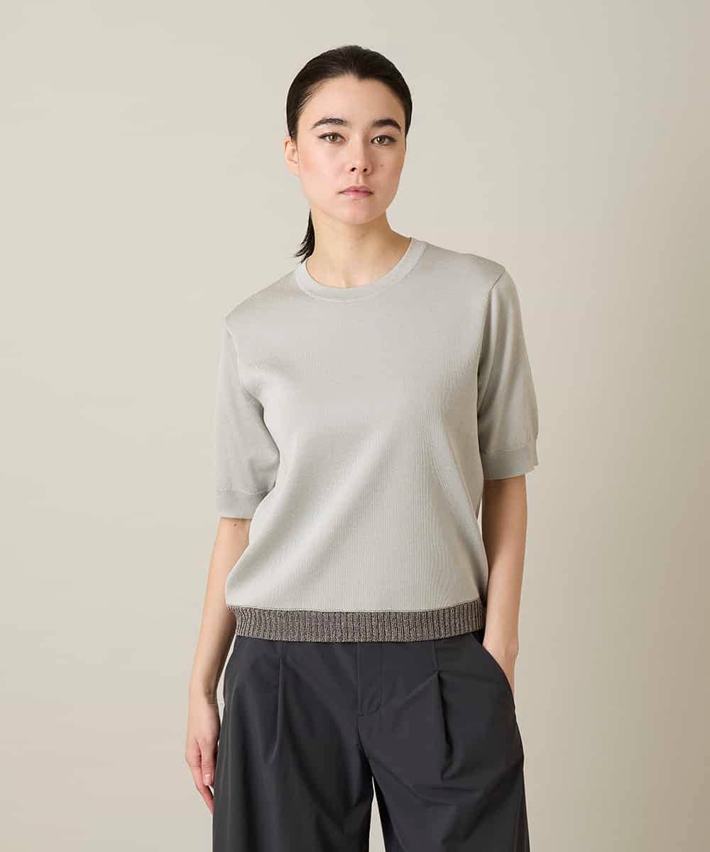 RSFFD08300 TRUNK HIROKO KOSHINO(ヒロココシノ) ソフトラメニットトップス グレージュ