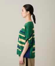 RSFFD23360 TRUNK HIROKO KOSHINO(ヒロココシノ) ハイゲージカラーブロックニットプルオーバー/日本製/洗える グリーン