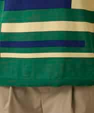 RSFFD23360 TRUNK HIROKO KOSHINO(ヒロココシノ) ハイゲージカラーブロックニットプルオーバー/日本製/洗える グリーン