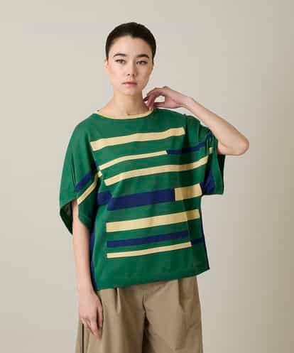 RSFFD23360 TRUNK HIROKO KOSHINO ハイゲージカラーブロックニットプルオーバー/日本製/洗える