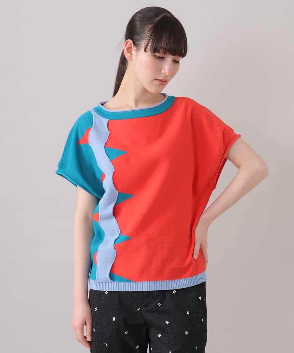 Trunk Hiroko Koshino ヒロココシノ 日本製 ジグザグインターシャニット イトキンオンラインストア Trunk Hiroko Koshino ヒロココシノ 日本製 ジグザグインターシャニット イトキンオンラインストア