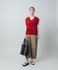 RSFGA22360 TRUNK HIROKO KOSHINO(ヒロココシノ) オーバーシルエットシアーニットベスト /洗える レッド
