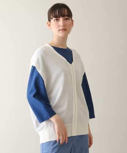 RSFGA22360 TRUNK HIROKO KOSHINO オーバーシルエットシアーニットベスト /洗える