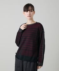 RSFGD19460 TRUNK HIROKO KOSHINO(ヒロココシノ) リバーシブルボーダーニットトップ レッド