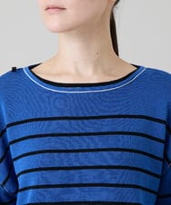 RSFGD19460 TRUNK HIROKO KOSHINO(ヒロココシノ) リバーシブルボーダーニットトップ ブルー