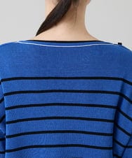 RSFGD19460 TRUNK HIROKO KOSHINO(ヒロココシノ) リバーシブルボーダーニットトップ ブルー