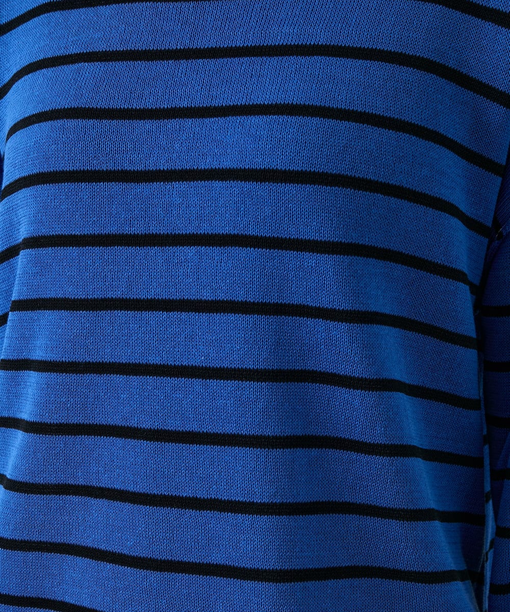 RSFGD19460 TRUNK HIROKO KOSHINO(ヒロココシノ) リバーシブルボーダーニットトップ ブルー