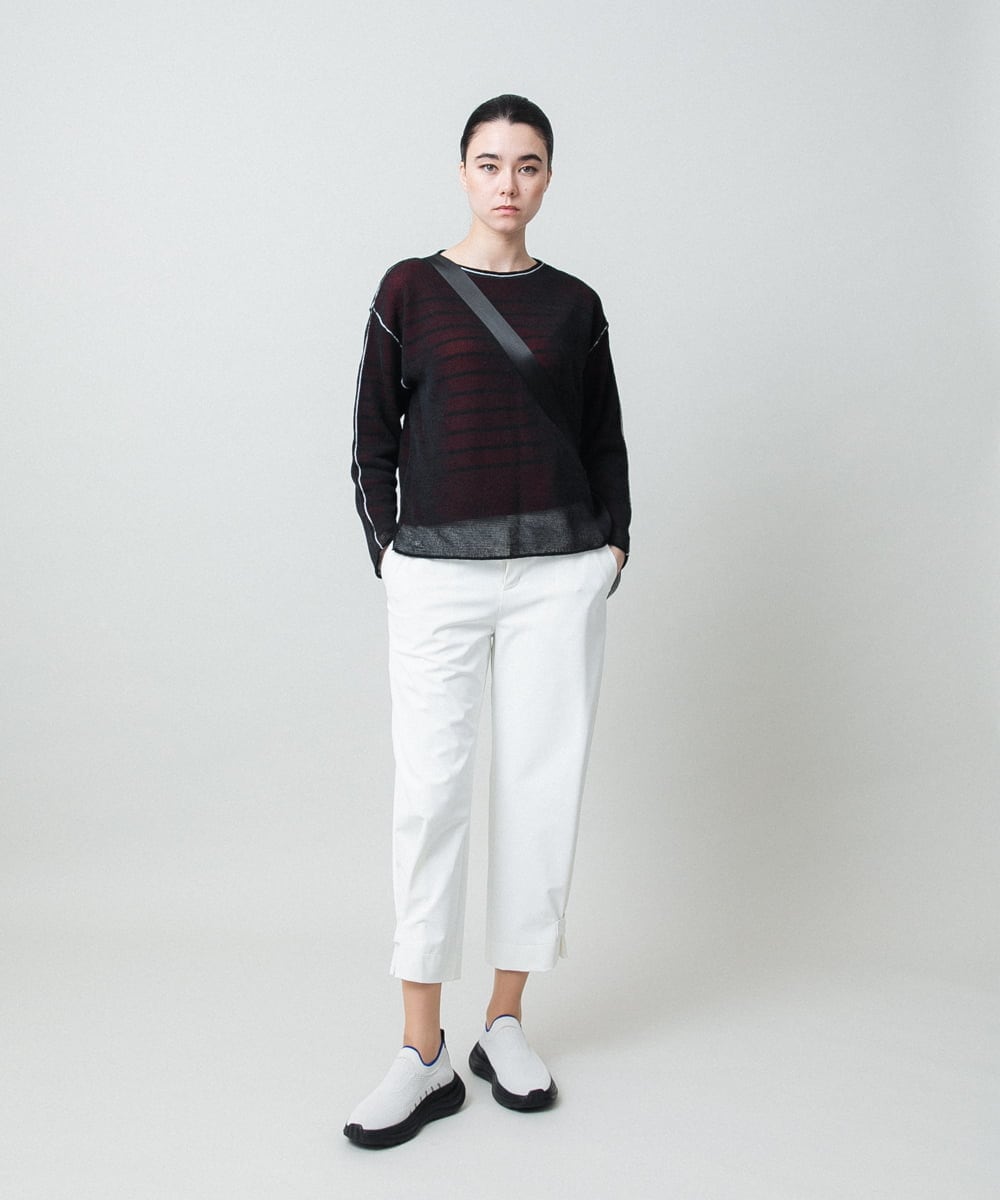 RSFGD19460 TRUNK HIROKO KOSHINO(ヒロココシノ) リバーシブルボーダーニットトップ ブルー