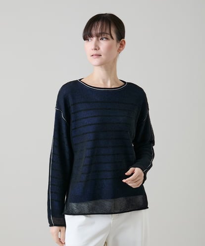 RSFGD19460 TRUNK HIROKO KOSHINO リバーシブルボーダーニットトップ