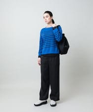 RSFGD19460 TRUNK HIROKO KOSHINO(ヒロココシノ) リバーシブルボーダーニットトップ ブルー