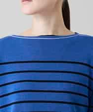 RSFGD19460 TRUNK HIROKO KOSHINO(ヒロココシノ) リバーシブルボーダーニットトップ ブルー