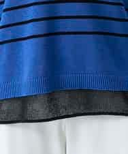 RSFGD19460 TRUNK HIROKO KOSHINO(ヒロココシノ) リバーシブルボーダーニットトップ ブルー