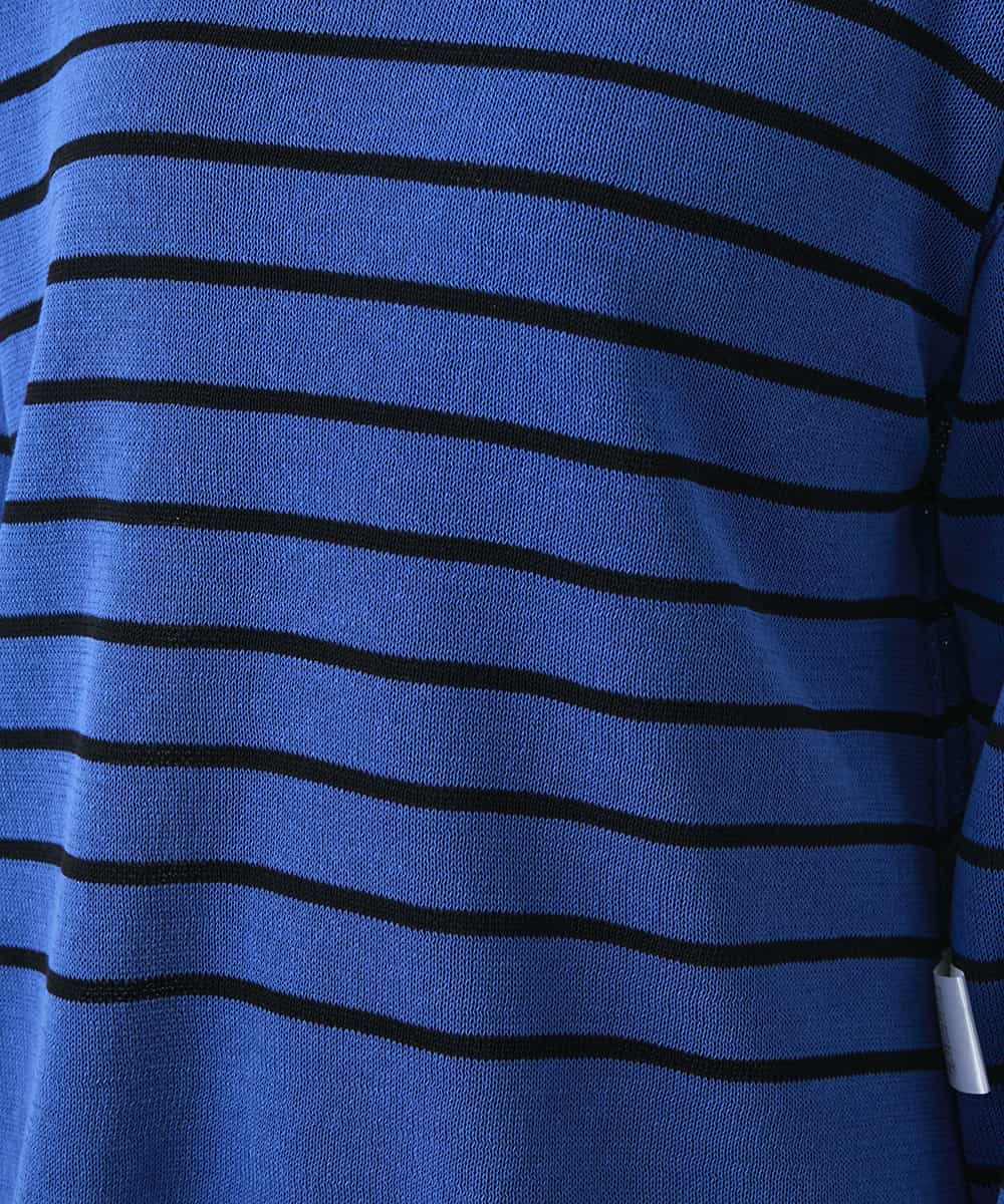 RSFGD19460 TRUNK HIROKO KOSHINO(ヒロココシノ) リバーシブルボーダーニットトップ ブルー