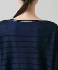 RSFGD19460 TRUNK HIROKO KOSHINO(ヒロココシノ) リバーシブルボーダーニットトップ ブルー