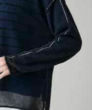 RSFGD19460 TRUNK HIROKO KOSHINO(ヒロココシノ) リバーシブルボーダーニットトップ ブルー