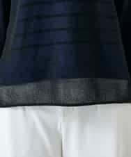 RSFGD19460 TRUNK HIROKO KOSHINO(ヒロココシノ) リバーシブルボーダーニットトップ ブルー