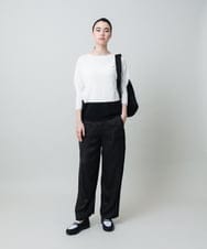 RSFGD20330 TRUNK HIROKO KOSHINO(ヒロココシノ) バイカラーホールガーメントニットプルオーバー/日本製/洗える ホワイト