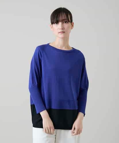 RSFGD20330 TRUNK HIROKO KOSHINO バイカラーホールガーメントニットプルオーバー/日本製/洗える