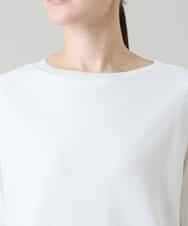 RSFGD20330 TRUNK HIROKO KOSHINO(ヒロココシノ) バイカラーホールガーメントニットプルオーバー/日本製/洗える ホワイト