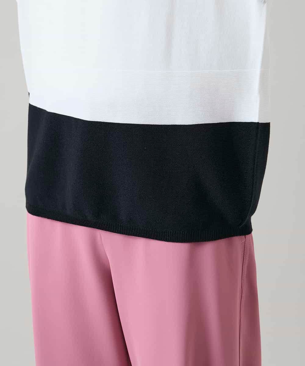 RSFGD20330 TRUNK HIROKO KOSHINO(ヒロココシノ) バイカラーホールガーメントニットプルオーバー/日本製/洗える ホワイト