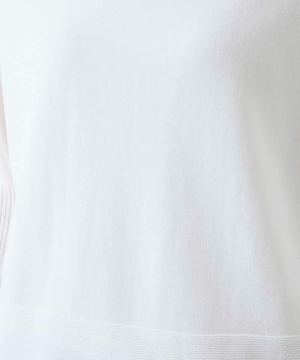 RSFGD20330 TRUNK HIROKO KOSHINO(ヒロココシノ) バイカラーホールガーメントニットプルオーバー/日本製/洗える ホワイト