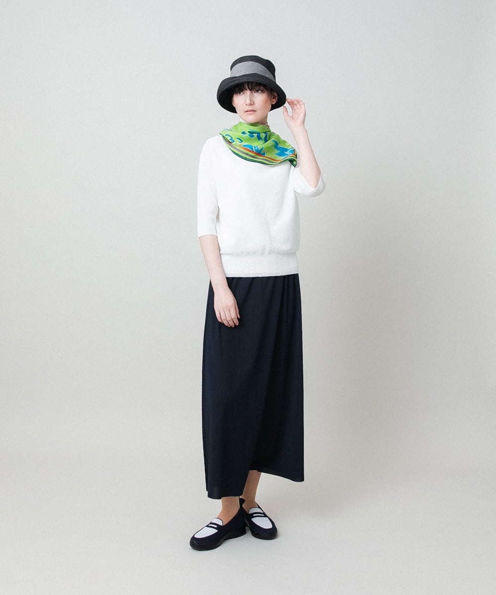 RSFHE16390 TRUNK HIROKO KOSHINO(ヒロココシノ) シアーハイネックライトニットプルオーバー/洗える ホワイト