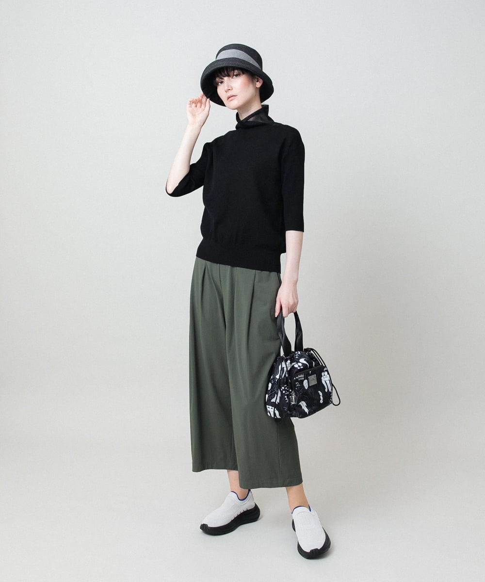 RSFHE16390 TRUNK HIROKO KOSHINO(ヒロココシノ) シアーハイネックライトニットプルオーバー/洗える ホワイト