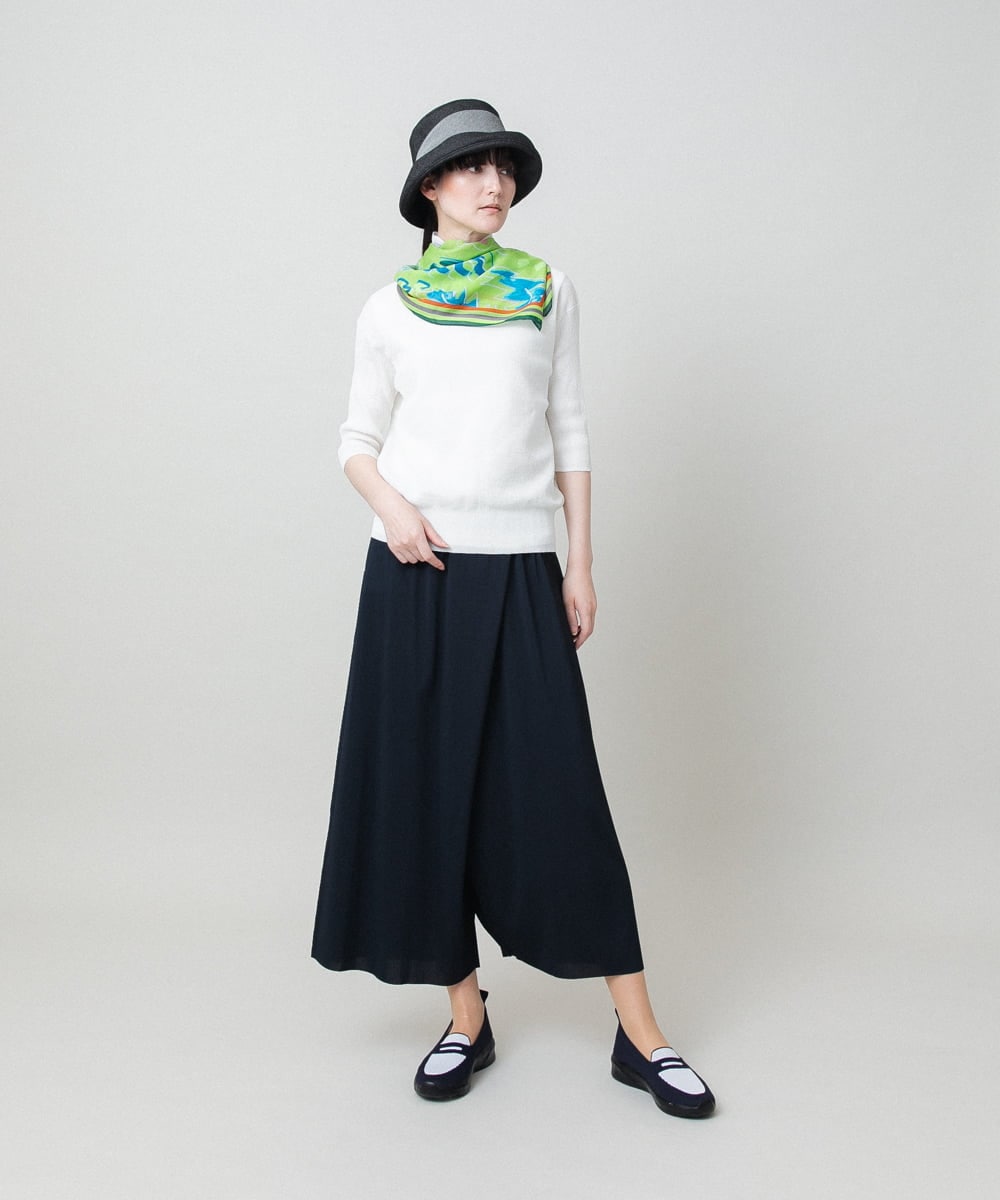 RSFHE16390 TRUNK HIROKO KOSHINO(ヒロココシノ) シアーハイネックライトニットプルオーバー/洗える ホワイト