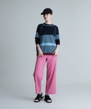 RSFHT61360 TRUNK HIROKO KOSHINO(ヒロココシノ) 【日本製】ボーダーニットプルオーバー ベージュ