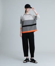 RSFHT61360 TRUNK HIROKO KOSHINO(ヒロココシノ) 【日本製】ボーダーニットプルオーバー ベージュ