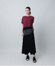 RSFIB16290 TRUNK HIROKO KOSHINO(ヒロココシノ) 配色ブロッキングニットプルオーバー/日本製/洗える ダークグレー