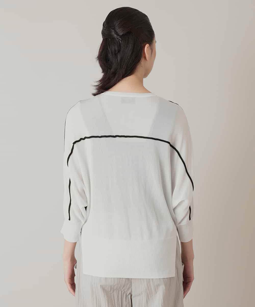 RSFIE14390 TRUNK HIROKO KOSHINO(ヒロココシノ) センターラインサマーニット ブラック