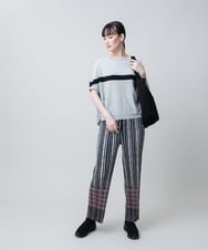 RSFJB04380 TRUNK HIROKO KOSHINO(ヒロココシノ) バック切り替えニットプルオーバー /日本製/洗える ライトグレー