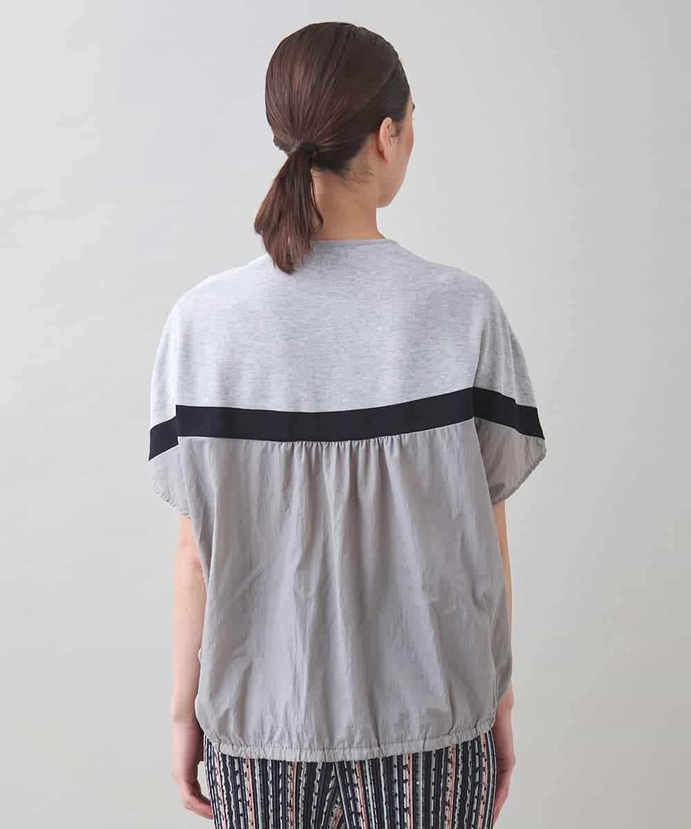 RSFJB04380 TRUNK HIROKO KOSHINO(ヒロココシノ) バック切り替えニットプルオーバー /日本製/洗える ライトグレー