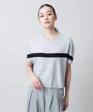 RSFJB04380 TRUNK HIROKO KOSHINO(ヒロココシノ) バック切り替えニットプルオーバー/日本製 ライトグレー